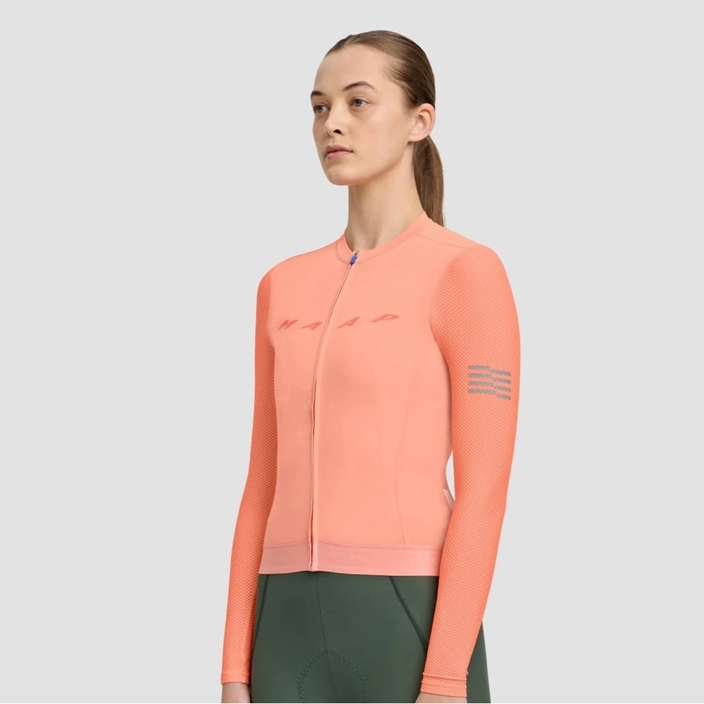 MAAP Cycling Jersey, Women's Evade Pro Base LS Jersey - Light Coral / Large